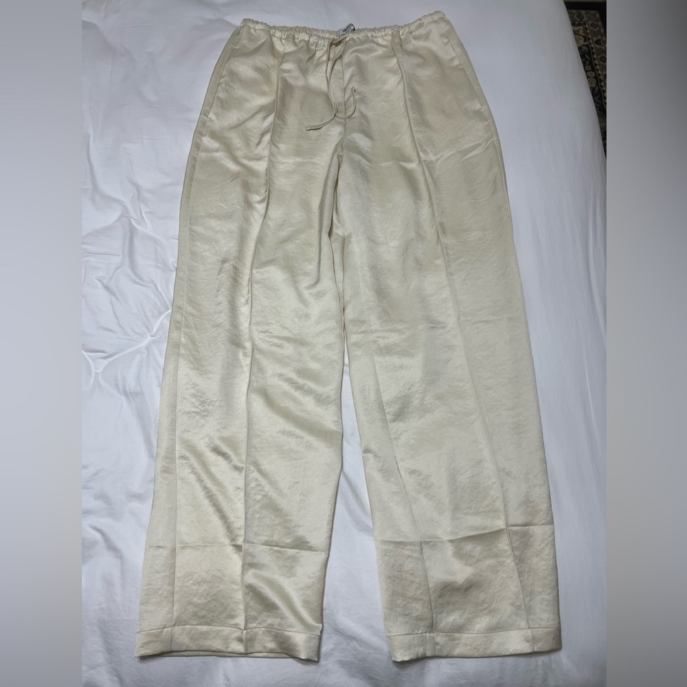 Madewell satin butter yellow pants